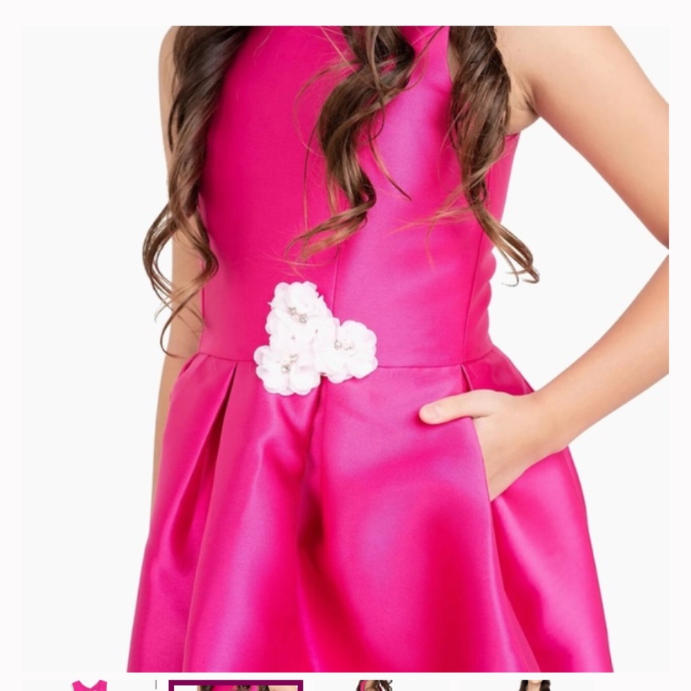 Zoe  Girl's Satin Sleeveless Dress- hot pink, size 10. NWT